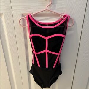 Kids Black and Pink Tiger Friday Leotard